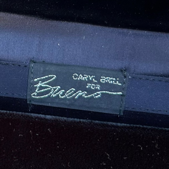 Vintage Caryl Brill Bueno Velvet Silk Clutch Evening Bag Black - Picture 13 of 15